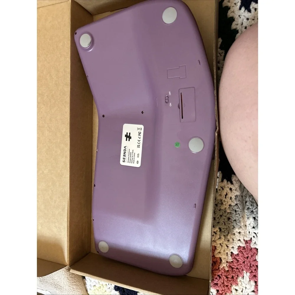 Ergonomic Wireless Keyboard and Mouse Wrist Rest, Curved Split Key Purple - Picture 5 of 6